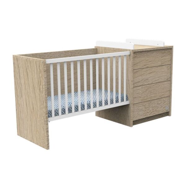 1-3500760124277_1 Lit bébé combiné 60x120cm évolutif en 90x190cm Antonin Bois - SAUTHON