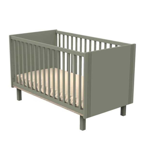1-3500760128916_1_1 Lit bébé évolutif 70x140cm Eléonore Kaki - SAUTHON