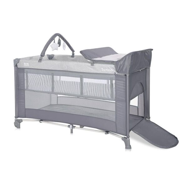 1-3800151981985_1 Lit Parapluie Torino 2 Hauteurs +accessoires Gris - LORELLI