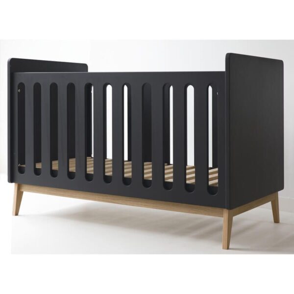 1-5413921080795_1 Lit bébé 70x140cm évolutif en banquette Pure Noir - PERICLES