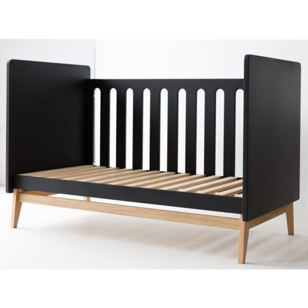 2-5413921080795_2 Lit bébé 70x140cm évolutif en banquette Pure Noir - PERICLES