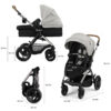 Poussette multifonctionnelle 3en1 MOOV 2 XL - Gris