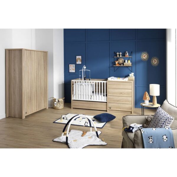 3-3500760124277_3 Lit bébé combiné 60x120cm évolutif en 90x190cm Antonin Bois - SAUTHON