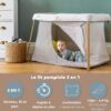 3384349460051_6 Lit Parapluie 3 en 1 Eazy Sleep Argile Gazelle - BEABA