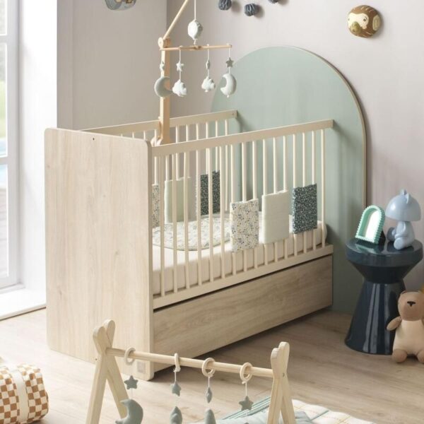 Lit bébé 60x120cm évolutif en 90x190cm Arche Sauge - SAUTHON