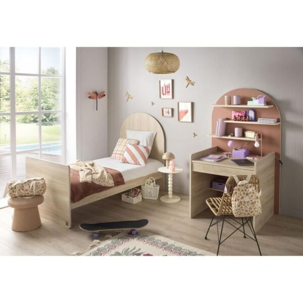 Lit bébé 60x120cm évolutif en 90x190cm Arche Chêne Sépia - SAUTHON