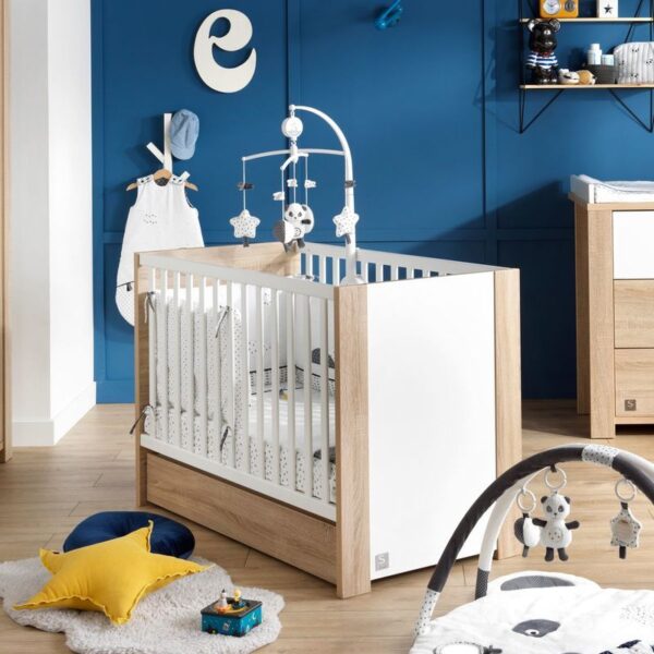Lit bébé 60x120cm Antonin Bois Blanc - SAUTHON