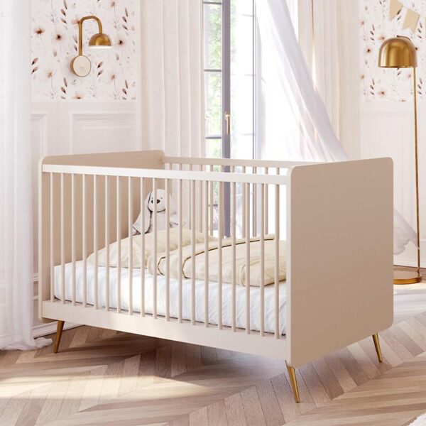 Lit bébé évolutif 70x140cm Lunea Sable Beige - VOX