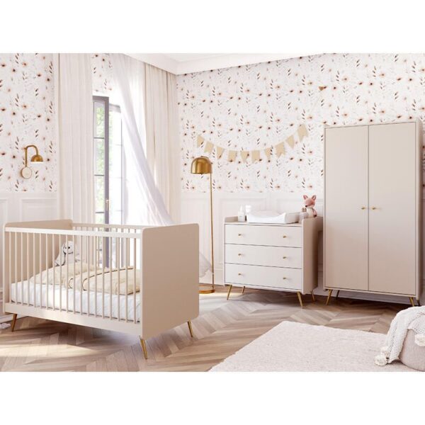 Lit bébé évolutif 70x140cm Lunea Sable Beige - VOX