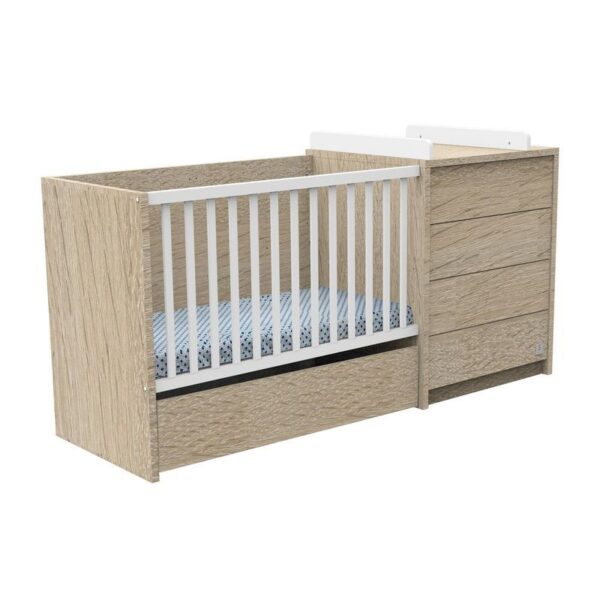 6-3500760124277_6 Lit bébé combiné 60x120cm évolutif en 90x190cm Antonin Bois - SAUTHON
