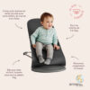 BabyBjörn Transat bébé balance soft tissé Gris Foncé