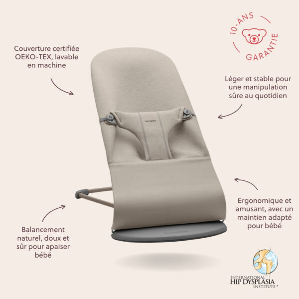 BabyBjörn Transat bliss 3D jersey Gris Sable