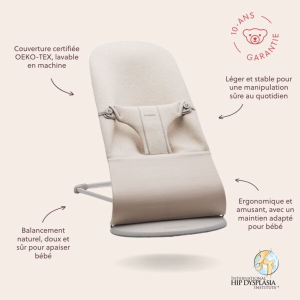 7317680061874-3 BabyBjörn Transat Bliss Jersey 3D Beige clair