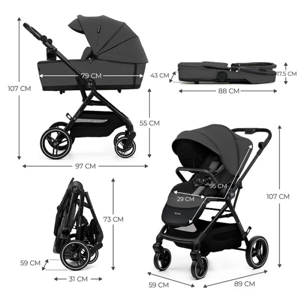 G6 Poussette 3en1 YOXI - Gris