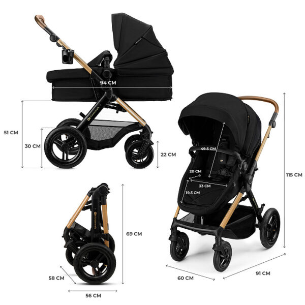 Poussette multifonctionnelle 3en1 MOOV 2 XL - Noir