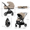 bbbbbbb Poussette 2en1 YOXI - Beige