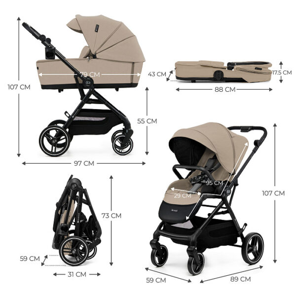 bbbbbbb Poussette 2en1 YOXI - Beige