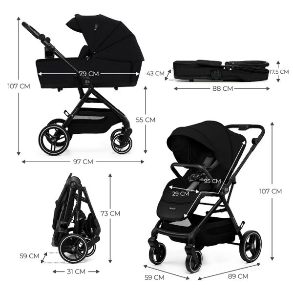 Poussette 2en1 YOXI - Noir