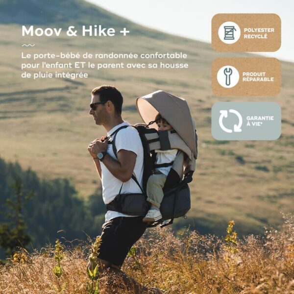 3661276185364_2 Porte-bébé Randonnée + housse de pluie Moov & Hike Dune