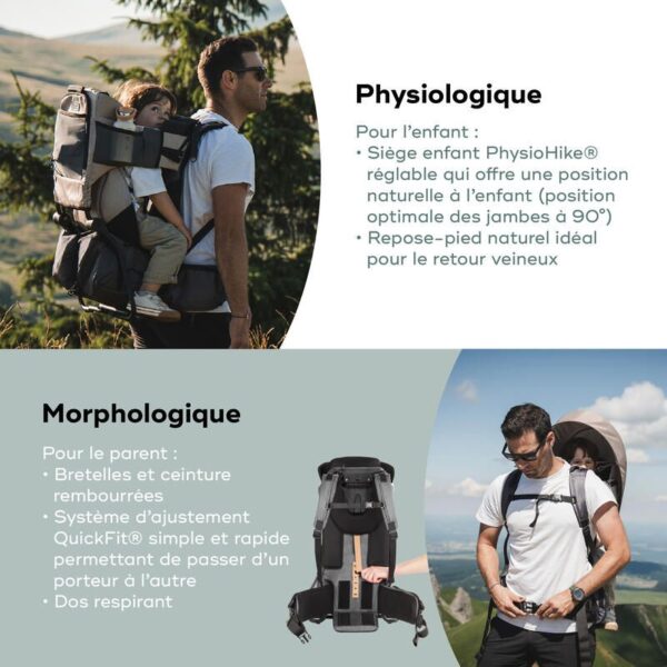 3661276185364_5 Porte-bébé Randonnée + housse de pluie Moov & Hike Dune